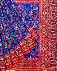 Red & Blue Narikunj Designer Patola Saree
