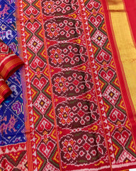 Red & Blue Narikunj Designer Patola Saree