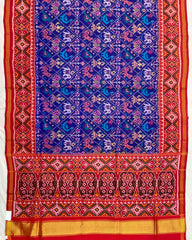 Red & Blue Narikunj Designer Patola Saree