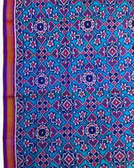 Purple & Turquoise Navratan Designer Patola Saree