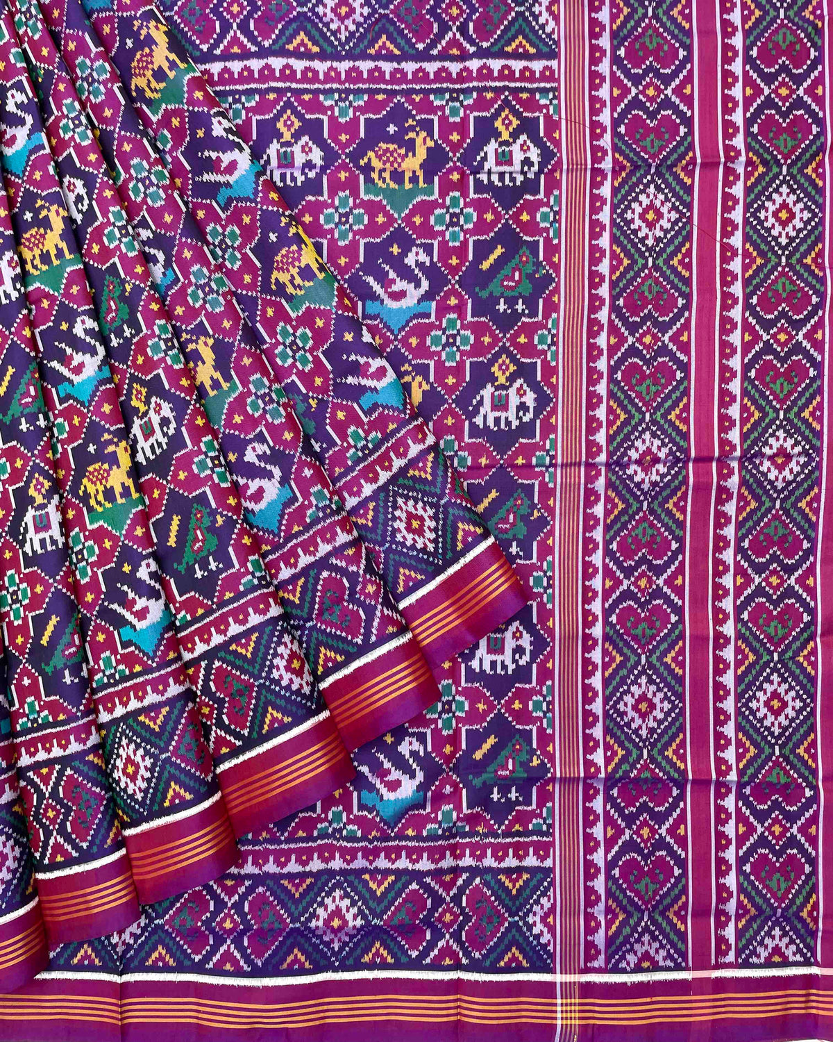 Purple Narikunj Star Designer Patola Saree