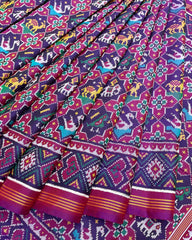 Purple Narikunj Star Designer Patola Saree