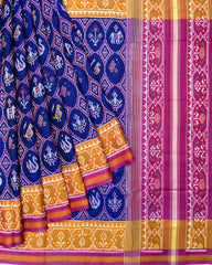 Pink & Blue Circle Narikunj Designer Patola Saree