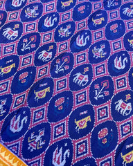 Pink & Blue Circle Narikunj Designer Patola Saree