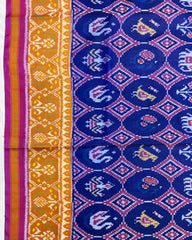 Pink & Blue Circle Narikunj Designer Patola Saree