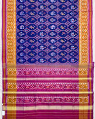 Pink & Blue Circle Narikunj Designer Patola Saree