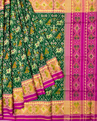 Pink & Green Narikunj Designer Patola Saree