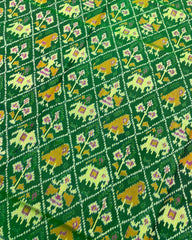 Pink & Green Narikunj Designer Patola Saree
