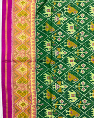 Pink & Green Narikunj Designer Patola Saree