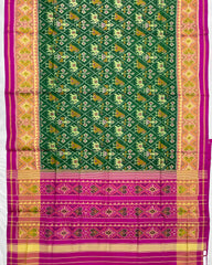 Pink & Green Narikunj Designer Patola Saree