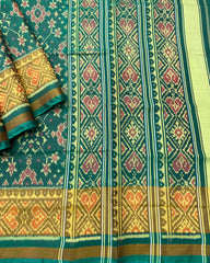 Turquoise Green Navratan Designer Patola Saree