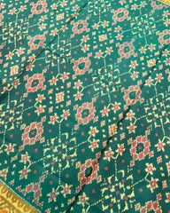 Turquoise Green Navratan Designer Patola Saree