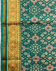 Turquoise Green Navratan Designer Patola Saree