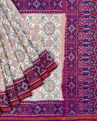 Purple & White Navratan Designer Patola Saree