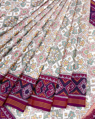 Purple & White Navratan Designer Patola Saree