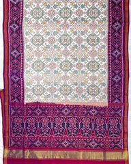 Purple & White Navratan Designer Patola Saree