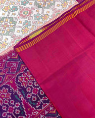 Purple & White Navratan Designer Patola Saree