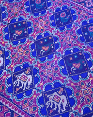 Purple & Blue Star Narikunj Designer Patola Saree