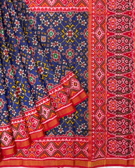 Red & Blue Navratan Designer Patola Saree