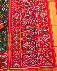 Red & Green Navratan Designer Patola Saree