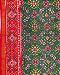 Red & Green Navratan Designer Patola Saree