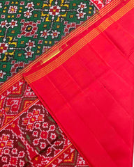 Red & Green Navratan Designer Patola Saree