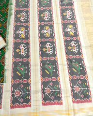 White & Green Navrtan Designer Patola Saree