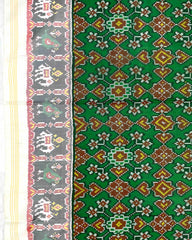 White & Green Navrtan Designer Patola Saree