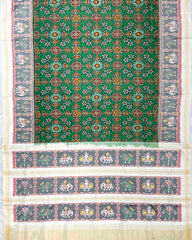 White & Green Navrtan Designer Patola Saree