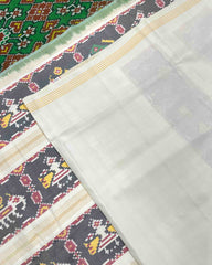 White & Green Navrtan Designer Patola Saree