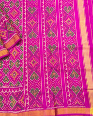 Pink Panchanda Designer Patola Saree