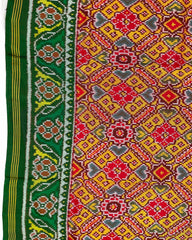 Green & Yellow Manekchow Designer Patola Saree