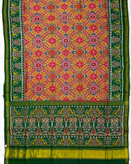 Green & Yellow Manekchow Designer Patola Saree