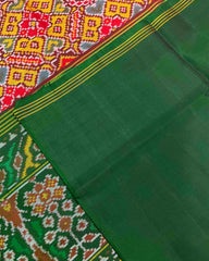 Green & Yellow Manekchow Designer Patola Saree