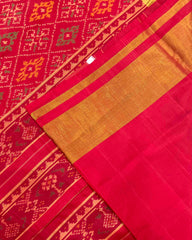 Red Panchanda Designer Patola Saree