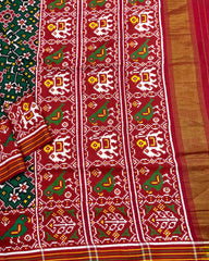 Red & Green Navratan Designer Patola Saree