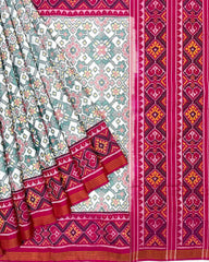 Pink & White Navratan Designer Patola Saree