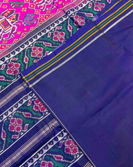 Blue & Pink Narikunj Designer Patola Saree