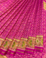 Pink Buttonful Designer Patola Saree