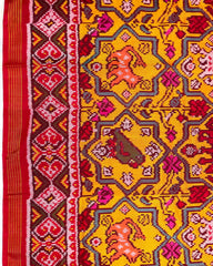 Red & Yellow Big Figure Star Narikunj Designer Patola Saree