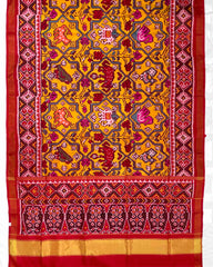 Red & Yellow Big Figure Star Narikunj Designer Patola Saree