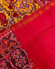 Red & Yellow Big Figure Star Narikunj Designer Patola Saree