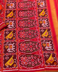 Red & Orange Big Chhabdi Traditional Figure Designer Patola Saree
