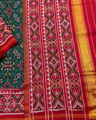 Red & Green Navratan Designer Patola Saree