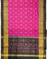 Black & Pink Panchanda Designer Patola Saree SindhoiPatolaArt