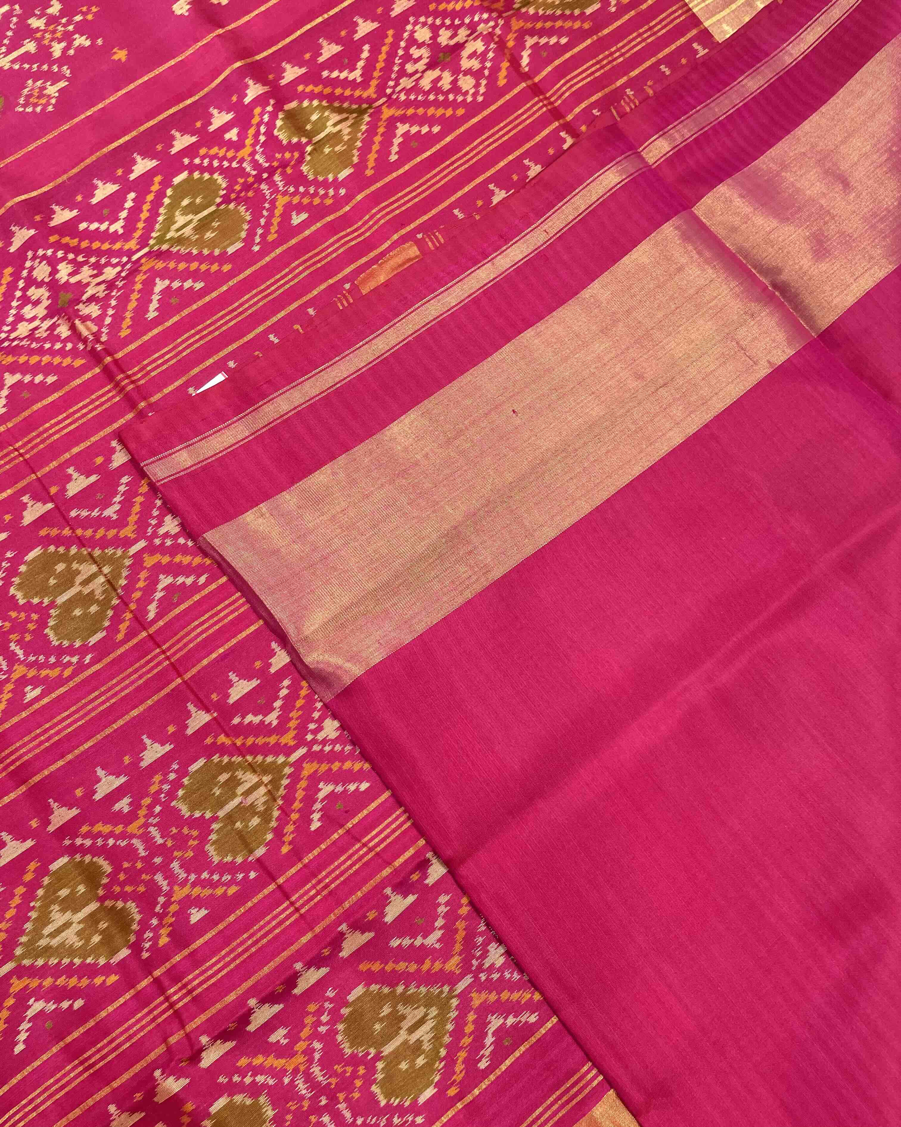 Pink Narikunj Designer Patola Saree