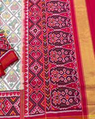Pink & White Narikunj Designer Patola Saree