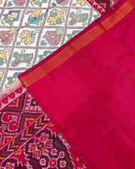Pink & White Narikunj Designer Patola Saree