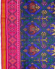 Pink & Blue Star Figure Narikunj Designer Patola Saree