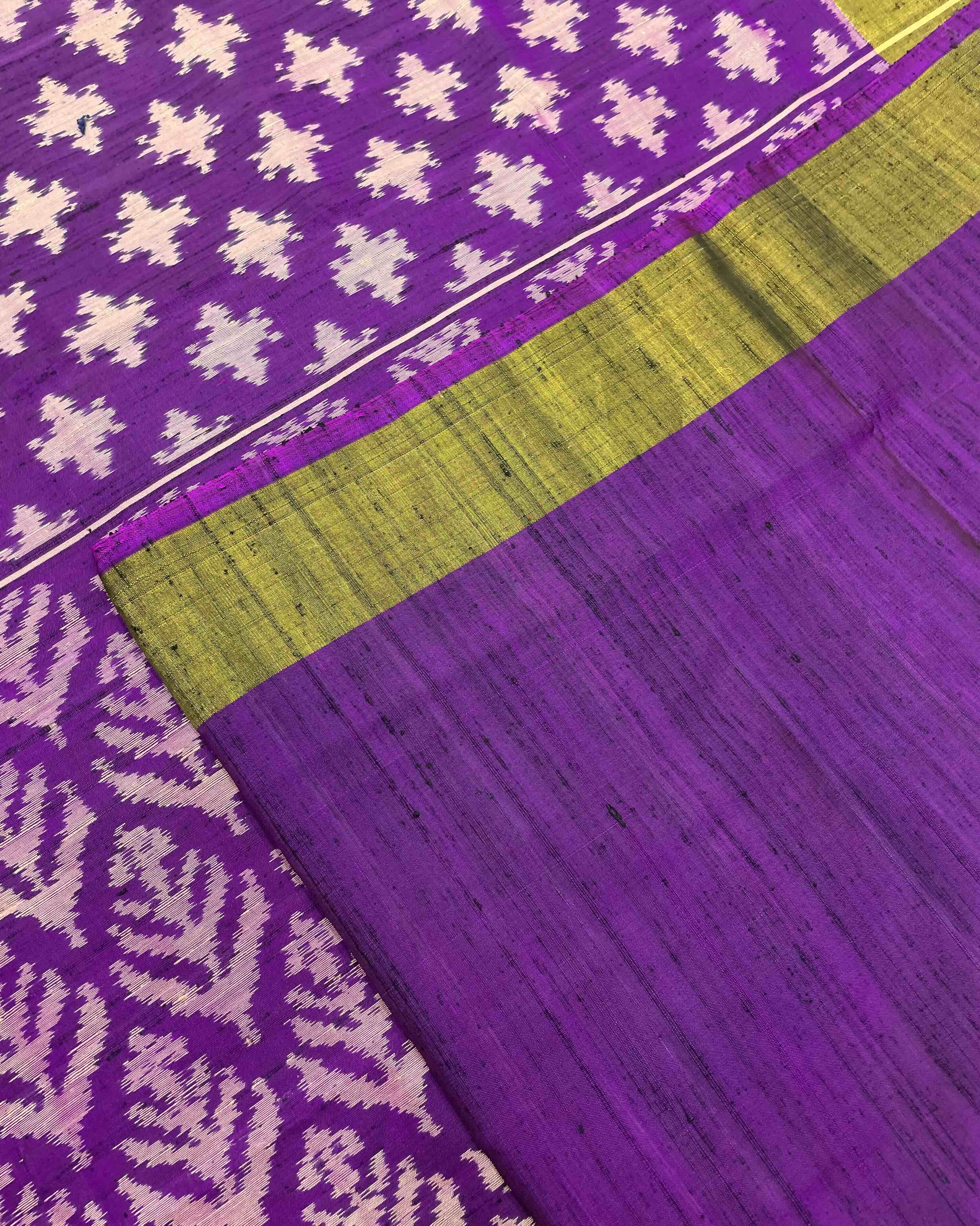 Purple Fancy Design Raw Silk Patola Saree